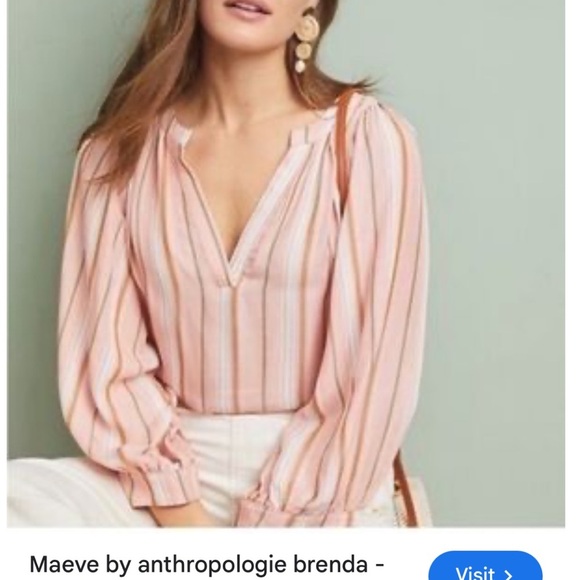 Anthropologie Boho Striped Pink Blouse - Picture 1 of 6